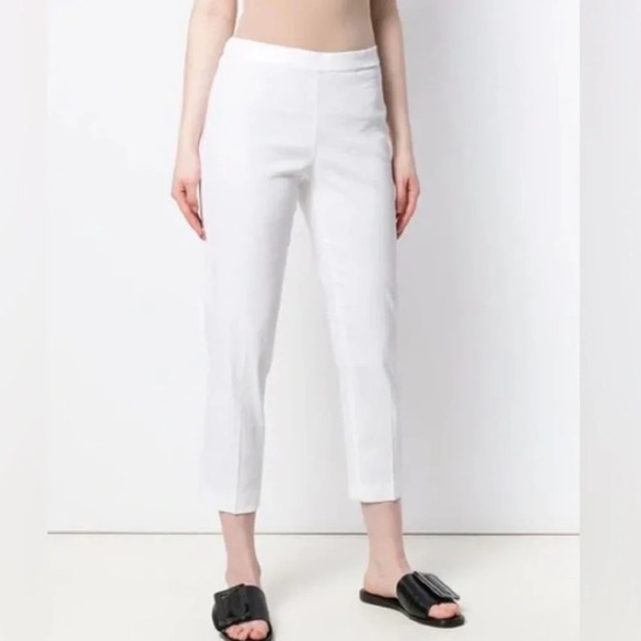 Theory Basic Linen Pull-on pants Eco Crunch Wash in white size 2 - Picture 1 of 12